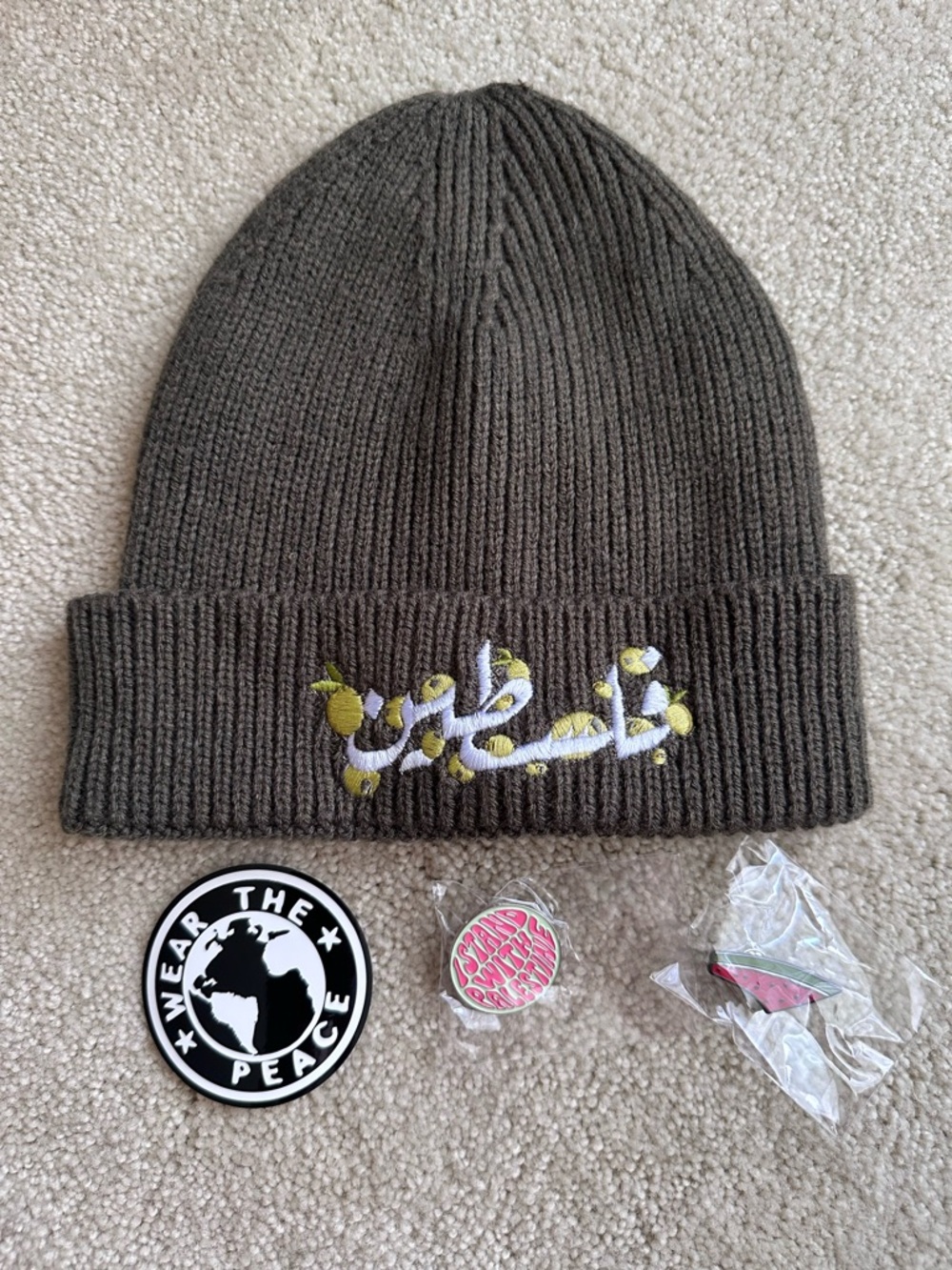 Wear The Peace Falesteen (Palestine) Embroidered Beanie Bundle